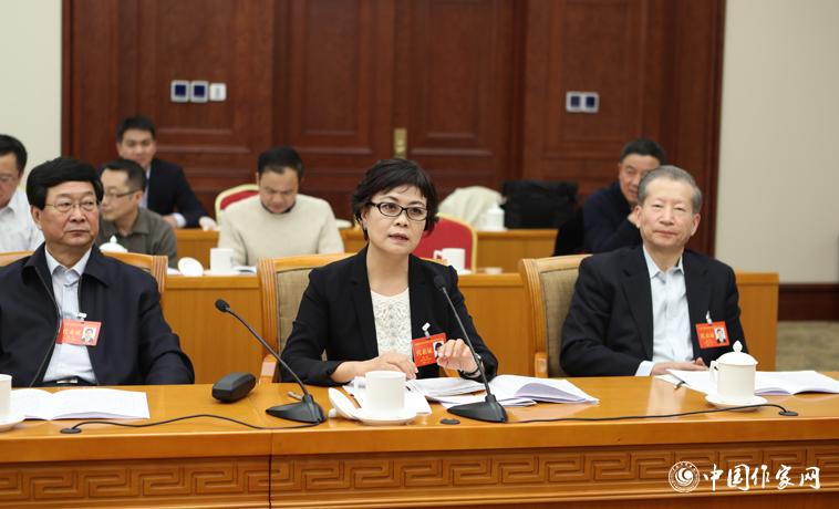 11月30日下午，鐵凝在中國作協代表團分組討論中發言。