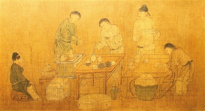 宋代《春宴圖》（局部），故宮博物院藏。 　　杜建坡攝