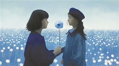 AI生成短片《致親愛的自己》劇照。  　　中國(guó)傳媒大學(xué)供圖
